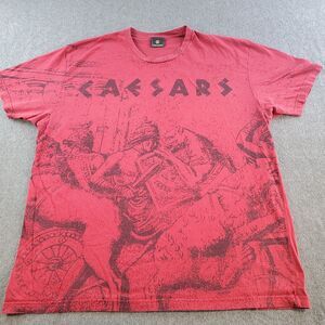 Vintage Caesars Las Vegas TShirt  Red Short Sleeve Mens